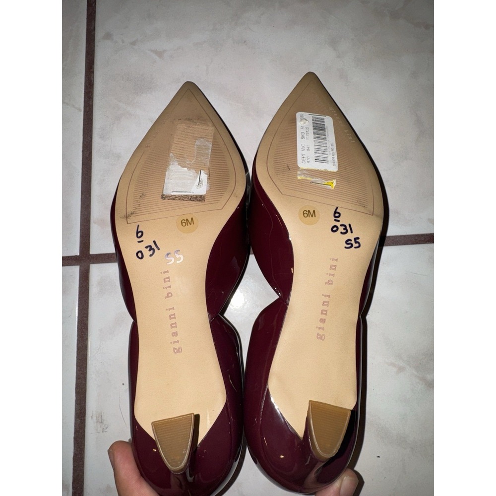 Gianni Bini Kitten Heel D'Orsay Pumps Burgundy Size 6M - Picture 6 of 8